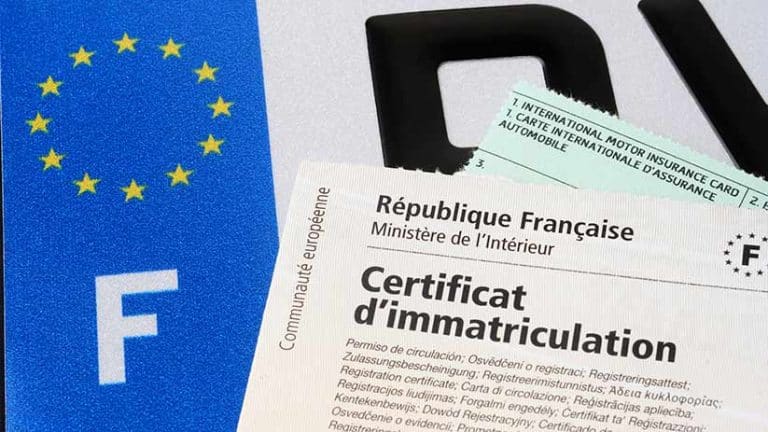 immatriculation d'une voiture
