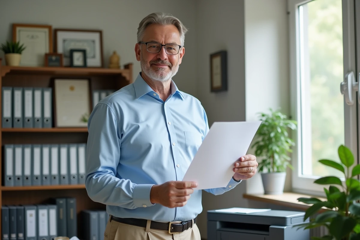 Homme recevant un rapport d